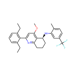 CCc1cccc(CC)c1-c1cc(OC)c2c(n1)CCC[C@@H]2Nc1cc(C(F)(F)F)ccc1C ZINC000040934116