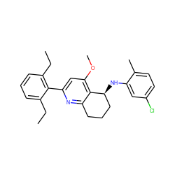 CCc1cccc(CC)c1-c1cc(OC)c2c(n1)CCC[C@@H]2Nc1cc(Cl)ccc1C ZINC000040936231