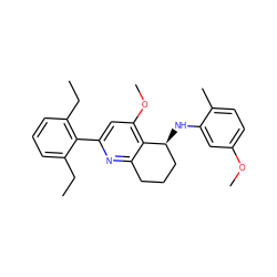 CCc1cccc(CC)c1-c1cc(OC)c2c(n1)CCC[C@@H]2Nc1cc(OC)ccc1C ZINC000040919106