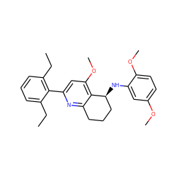 CCc1cccc(CC)c1-c1cc(OC)c2c(n1)CCC[C@@H]2Nc1cc(OC)ccc1OC ZINC000040402927