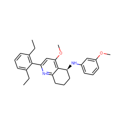 CCc1cccc(CC)c1-c1cc(OC)c2c(n1)CCC[C@@H]2Nc1cccc(OC)c1 ZINC000040412974