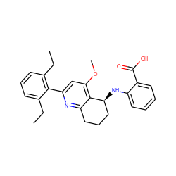 CCc1cccc(CC)c1-c1cc(OC)c2c(n1)CCC[C@@H]2Nc1ccccc1C(=O)O ZINC000040934144