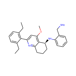 CCc1cccc(CC)c1-c1cc(OC)c2c(n1)CCC[C@@H]2Nc1ccccc1CN ZINC000040413377