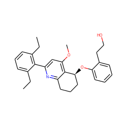 CCc1cccc(CC)c1-c1cc(OC)c2c(n1)CCC[C@@H]2Oc1ccccc1CCO ZINC000040919192