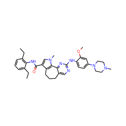 CCc1cccc(CC)c1NC(=O)c1cn(C)c2c1CCCc1cnc(Nc3ccc(N4CCN(C)CC4)cc3OC)nc1-2 ZINC000144919717