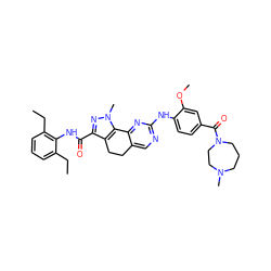 CCc1cccc(CC)c1NC(=O)c1nn(C)c2c1CCc1cnc(Nc3ccc(C(=O)N4CCCN(C)CC4)cc3OC)nc1-2 ZINC000072178666