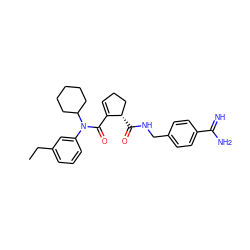 CCc1cccc(N(C(=O)C2=CCC[C@@H]2C(=O)NCc2ccc(C(=N)N)cc2)C2CCCCC2)c1 ZINC000013493932