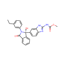 CCc1cccc(N2C(=O)c3ccccc3[C@]2(O)c2ccc3nc(NC(=O)OC)[nH]c3c2)c1 ZINC000038254263