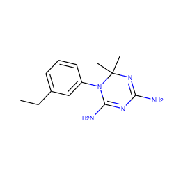 CCc1cccc(N2C(N)=NC(N)=NC2(C)C)c1 ZINC000013740716