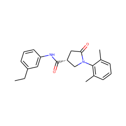 CCc1cccc(NC(=O)[C@@H]2CC(=O)N(c3c(C)cccc3C)C2)c1 ZINC000205765986