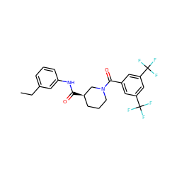 CCc1cccc(NC(=O)[C@@H]2CCCN(C(=O)c3cc(C(F)(F)F)cc(C(F)(F)F)c3)C2)c1 ZINC000096272176