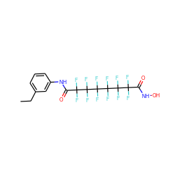 CCc1cccc(NC(=O)C(F)(F)C(F)(F)C(F)(F)C(F)(F)C(F)(F)C(F)(F)C(=O)NO)c1 ZINC000082158495