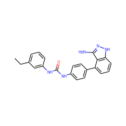 CCc1cccc(NC(=O)Nc2ccc(-c3cccc4[nH]nc(N)c34)cc2)c1 ZINC000036176967