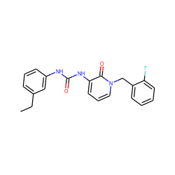 CCc1cccc(NC(=O)Nc2cccn(Cc3ccccc3F)c2=O)c1 ZINC000064527319