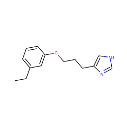 CCc1cccc(OCCCc2c[nH]cn2)c1 ZINC000013580350