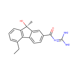 CCc1cccc2c1-c1ccc(C(=O)N=C(N)N)cc1[C@]2(C)O ZINC000299839088