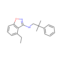 CCc1cccc2onc(NCC(C)(C)c3ccccc3)c12 ZINC000034948356