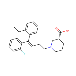 CCc1ccccc1/C(=C\CCN1CCC[C@@H](C(=O)O)C1)c1ccccc1F ZINC000066258334