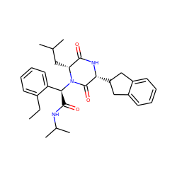 CCc1ccccc1[C@H](C(=O)NC(C)C)N1C(=O)[C@@H](C2Cc3ccccc3C2)NC(=O)[C@H]1CC(C)C ZINC000084652408