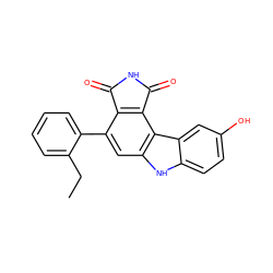 CCc1ccccc1-c1cc2[nH]c3ccc(O)cc3c2c2c1C(=O)NC2=O ZINC000036161221