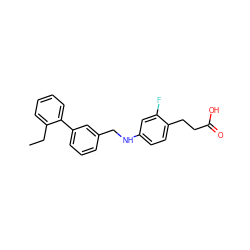 CCc1ccccc1-c1cccc(CNc2ccc(CCC(=O)O)c(F)c2)c1 ZINC000095554631