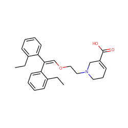 CCc1ccccc1C(=COCCN1CCC=C(C(=O)O)C1)c1ccccc1CC ZINC000001894362