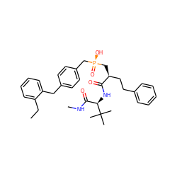 CCc1ccccc1Cc1ccc(C[P@](=O)(O)C[C@@H](CCc2ccccc2)C(=O)N[C@H](C(=O)NC)C(C)(C)C)cc1 ZINC000026402262