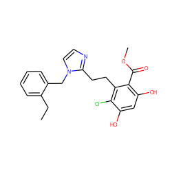 CCc1ccccc1Cn1ccnc1CCc1c(Cl)c(O)cc(O)c1C(=O)OC ZINC000653916429