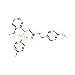 CCc1ccccc1N(CC(=O)NCc1ccc(OC)cc1)S(=O)(=O)c1ccc(C)cc1 ZINC000000670237