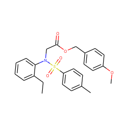 CCc1ccccc1N(CC(=O)OCc1ccc(OC)cc1)S(=O)(=O)c1ccc(C)cc1 ZINC000028823305