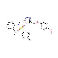 CCc1ccccc1N(Cc1nnc(COc2ccc(OC)cc2)o1)S(=O)(=O)c1ccc(C)cc1 ZINC000028823395