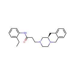 CCc1ccccc1NC(=O)CCN1CCN2Cc3ccccc3C[C@@H]2C1 ZINC000026751809