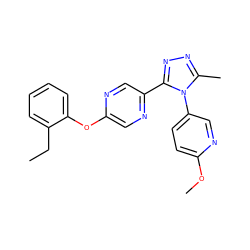 CCc1ccccc1Oc1cnc(-c2nnc(C)n2-c2ccc(OC)nc2)cn1 ZINC000043123147