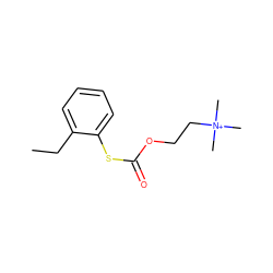 CCc1ccccc1SC(=O)OCC[N+](C)(C)C ZINC000013765297