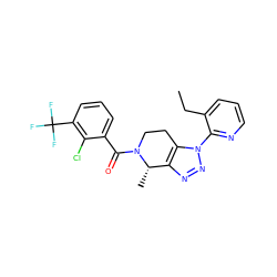 CCc1cccnc1-n1nnc2c1CCN(C(=O)c1cccc(C(F)(F)F)c1Cl)[C@H]2C ZINC000225973309