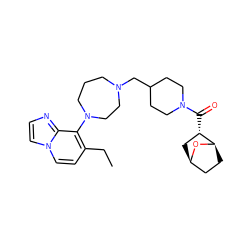 CCc1ccn2ccnc2c1N1CCCN(CC2CCN(C(=O)[C@H]3C[C@@H]4CC[C@H]3O4)CC2)CC1 ZINC001772589107