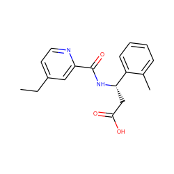 CCc1ccnc(C(=O)N[C@@H](CC(=O)O)c2ccccc2C)c1 ZINC000223471757