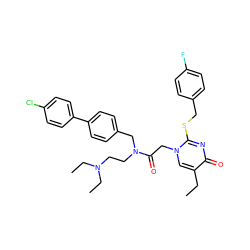 CCc1cn(CC(=O)N(CCN(CC)CC)Cc2ccc(-c3ccc(Cl)cc3)cc2)c(SCc2ccc(F)cc2)nc1=O ZINC000026012403