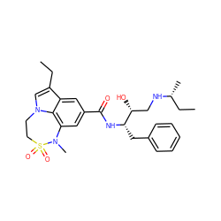 CCc1cn2c3c(cc(C(=O)N[C@@H](Cc4ccccc4)[C@H](O)CN[C@H](C)CC)cc13)N(C)S(=O)(=O)CC2 ZINC000062233575