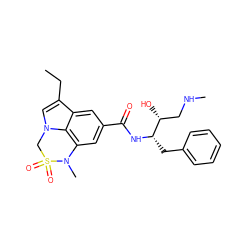 CCc1cn2c3c(cc(C(=O)N[C@@H](Cc4ccccc4)[C@H](O)CNC)cc13)N(C)S(=O)(=O)C2 ZINC000038335979