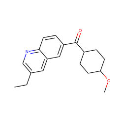 CCc1cnc2ccc(C(=O)C3CCC(OC)CC3)cc2c1 ZINC000013613030