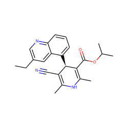 CCc1cnc2cccc([C@@H]3C(C#N)=C(C)NC(C)=C3C(=O)OC(C)C)c2c1 ZINC000205379761