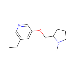 CCc1cncc(OC[C@@H]2CCCN2C)c1 ZINC000026508033