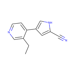 CCc1cnccc1-c1c[nH]c(C#N)c1 ZINC001772656448