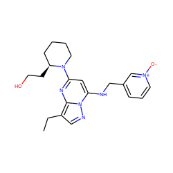 CCc1cnn2c(NCc3ccc[n+]([O-])c3)cc(N3CCCC[C@@H]3CCO)nc12 ZINC000034894448