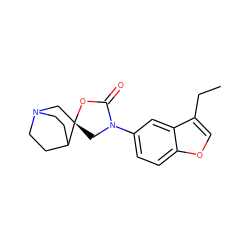 CCc1coc2ccc(N3C[C@@]4(CN5CCC4CC5)OC3=O)cc12 ZINC000095607760