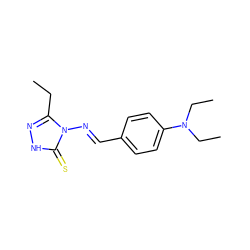 CCc1n[nH]c(=S)n1/N=C/c1ccc(N(CC)CC)cc1 ZINC000006473904