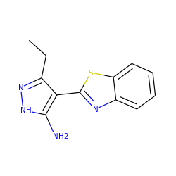 CCc1n[nH]c(N)c1-c1nc2ccccc2s1 ZINC000019721142