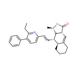 CCc1nc(/C=C/[C@H]2[C@@H]3CCCCC3=C[C@H]3C(=O)O[C@H](C)[C@@H]23)ccc1-c1ccccc1 ZINC000028823098