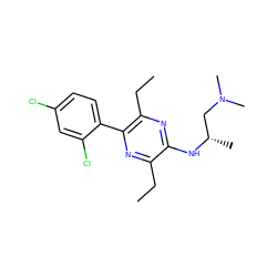 CCc1nc(-c2ccc(Cl)cc2Cl)c(CC)nc1N[C@@H](C)CN(C)C ZINC000072177682